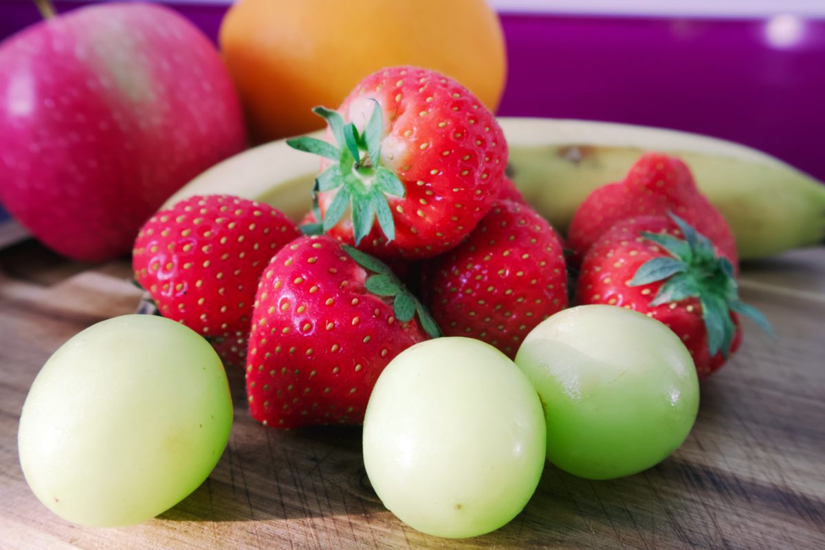 Fresh Strawberries and Grapes