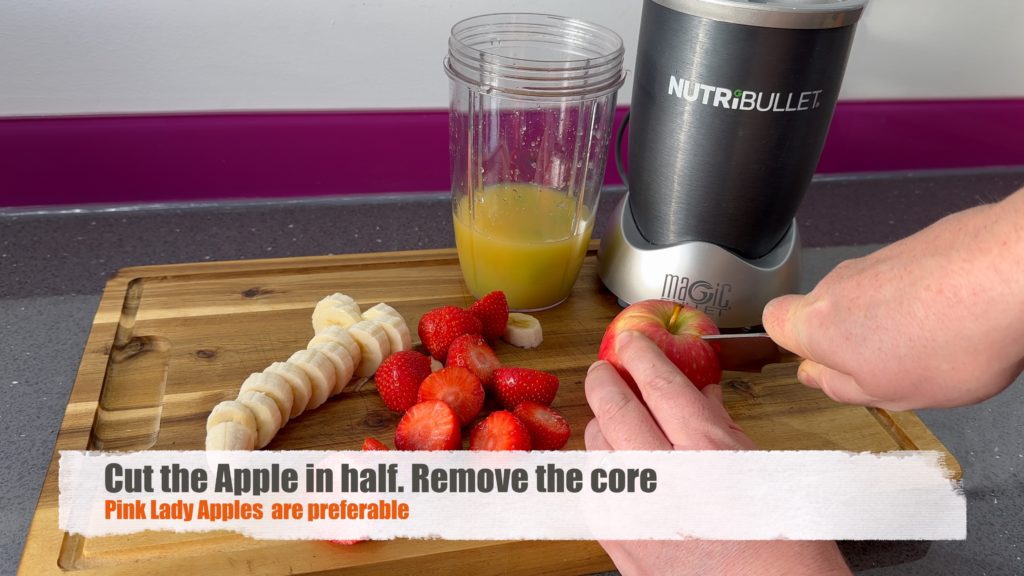 Remove core from apple and any seeds.